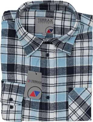 Produktbild von TERRAX Bekleidung 81032-7001 Flanellhemd 105 cm hellblau/weiß Größe