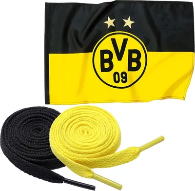 Produktbild von Borussia Dortmund BVB-Hissfahne (150 x 100 cm) + 2 Paar Fan-Schnürsenkel 2# 5#