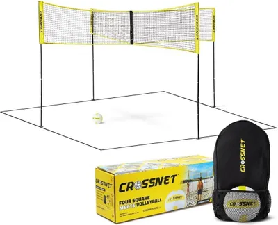Zdjęcie produktu dla Zestaw Crossnet - 4 siatki narożne, słupki, siatka do siatkówki