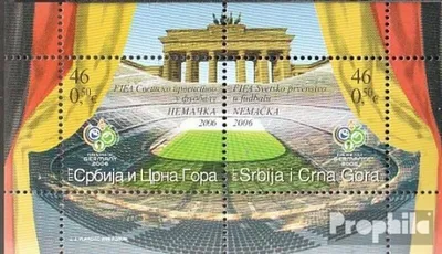 Produktbild von Briefmarken Jugoslawien 2006 Mi Block64 (kompl.Ausg.) postfrisch Fußball WM06 Deutschland