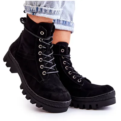 Produktbild von Semišové trappery s prešívaním Black Layden 38
