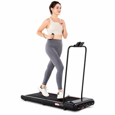 Produktbild von Laufband Walking Pad 1–6 km/h, 440W, 3 Steigungsstufen 3/6/9 % abnehmbarer Handlauf, Fernbedienung, LED-Display,bis 100 kg
