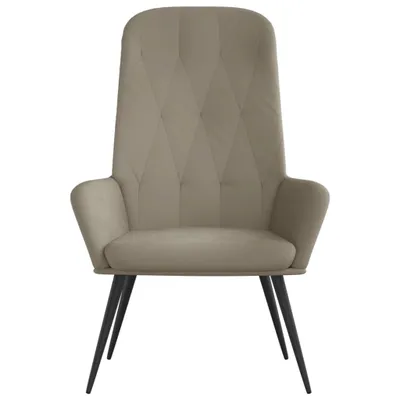 A single, light gray velvet armchair with a high back and tufted detailing, presented on a white background.