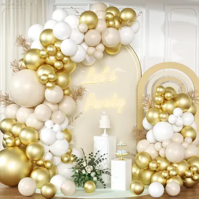 Image de Guirlande de ballons en forme de sable, 166 pièces, ballons en latex et ballons à confettis pour fêtes et célébrations