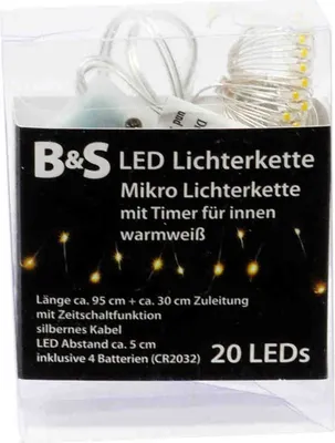 Produktbild von Lichterkette 20 Micro LED warmweiss Zeitschaltfunktion für Innen