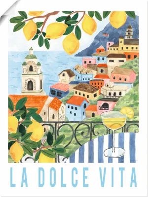Produktbild von ARTland Poster Mediterranean View I Größe: 90x120 cm