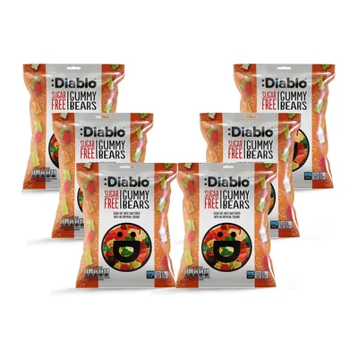 Produktbild von Diablo Gummibärchen zuckerfrei 75 g, Fruchtgummi Bären, 6er Pack