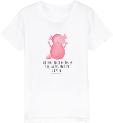 Produktbild von Mr. & Mrs. Panda Kleinkinder T-Shirt Axolotl Hurra 5-6 Jahre (110/116) - Weiß - Geschenk, Motivation, Kindershirt, Spaß, Kinder-T-Shirt, Kinder Shirt, Jungen, Teenager