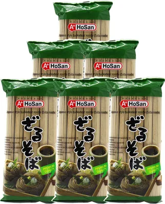 Produktbild von 6x300g Hosan Buchweizennudeln mit Weizen Japanischer Art Soba Nudeln