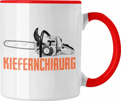 Produktbild von Trendation - Holzarbeiter Tasse Geschenk Forstwirt Spruch Waldarbeiter Lustige Geschenkidee für Tischler oder Baumfäller (Rot)