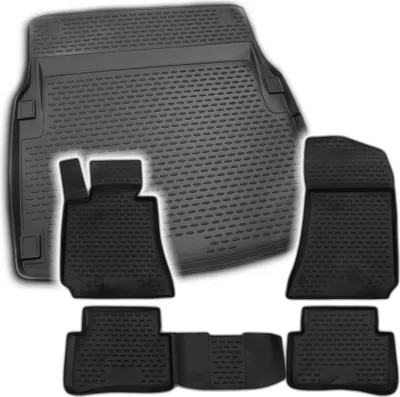 Produktbild von Gummi Kofferraumwanne + Fußmatten Set für Mercedes E-Klasse W212, Bj. 2009-2014