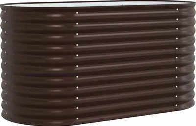 Image de vidaXL Lit surélevé brun 160 x 80 x 81 cm acier