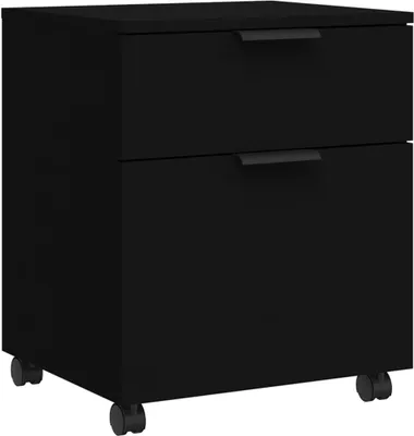 Cartella mobile con rotelle nera 45x38x54 cm