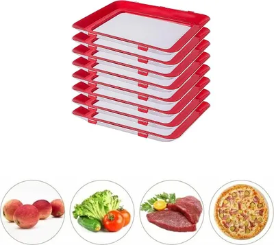 Produktbild von Vakuum-Frischhaltedosen 8er Set – Stapelbar, Auslaufsicher, Wiederverwendbar, Elastische Folie