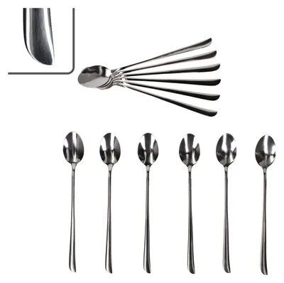 Produktbild von 12er Set Twist lange Latte Macchiato Löffel 12 Pers Longdrink Eis Edelstahl
