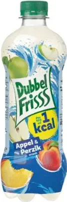 Produktbild von Dubbelfrisss Apfel Pfirsich 1kcal Pet - 6x 50cl