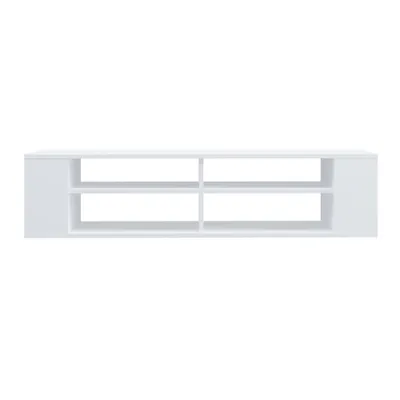 Image de Selsey WERI - Tableau TV / TV - Tableau suspendu Blanc avec 4 compartiments ouverts, minimaliste, largeur 140 cm