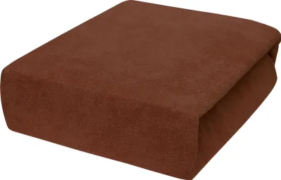 Produktbild von 4myBaby GmbH Spannbettlaken 160x200cm | Bettlaken aus robustem Baumwollmischgewebe | Frottee,hypoallergen weich | Frottee Spannbettlaken Schokoladenb