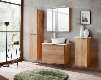 Produktbild von Badmöbel Set 6-tlg Badezimmerset PERUGIA Gold Eiche Set.2