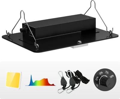 A grow light with accessories shown below.