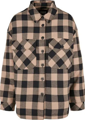 Zdjęcie produktu dla Dámská košile Urban Classics Ladies Flanell Padded Overshirt black/softtaupe - S