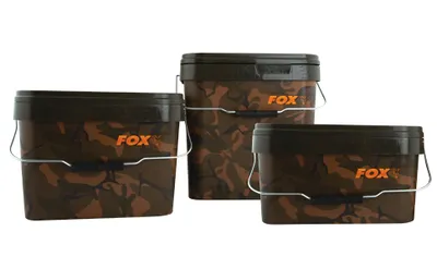 Produktbild von Fox Camo Square Carp Bucket Eimer, Volumen:10 Liter - 30x22x24cm