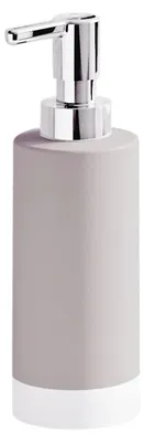 Image de Omgoods - Distributeur de savon en céramique, couleur taupe clair, design moderne