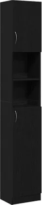 Produktbild von Möbel Badschrank Schwarz Eichen-Optik 32x25,5x190 cm Holzwerkstoff - Badezimmer 862015