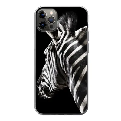 Produktbild von MuchoWow® Handyhülle Schutzhülle Hülle für iPhone 12 Pro Max Zebra - Wilde Tiere - Muster Silikon Softcase Handy Hülle - Hartschale