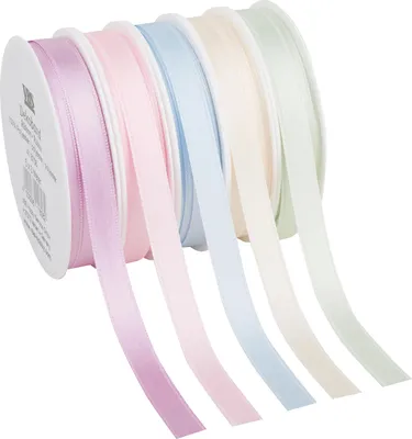 Produktbild von VBS Satinband "Pastell 10 mm", 5er-Set à 3 m