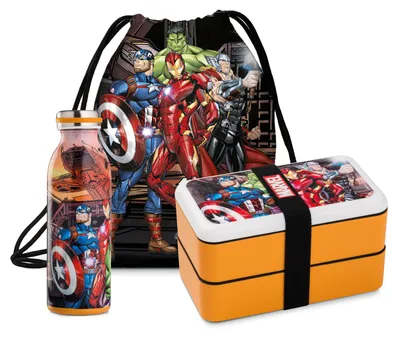 Produktbild von Marvel - Zestaw - Butelka + Lunch Box + Woreczek Strunowy - Avengers