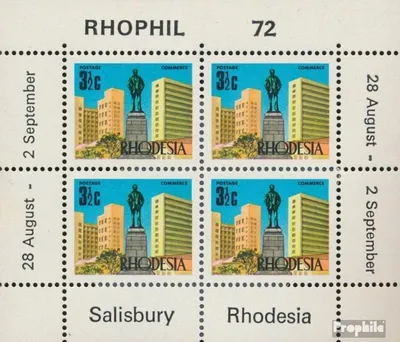 Produktbild von Briefmarken Rhodesien 1972 Mi Block4 postfrisch Briefmarkenausstellung