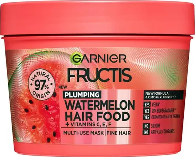 Immagine prodotto di Maschera per capelli fini senza volume all'anguria (Hair Food) 400 ml