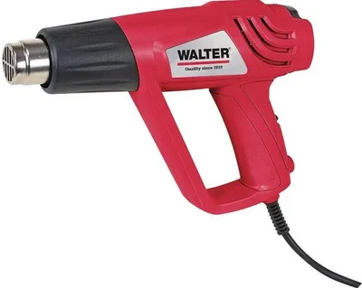 Produktbild von WALTER Heißluftpistole 2000 W, 2 Stufen, 350°C bis 550°C, robuster Aufbewahrungskoffer, Zubehör-Set, vielseitig einsetzbar, Erhitzen, Basteln, Anzünden, Folieren oder Entfernen von Aufklebern