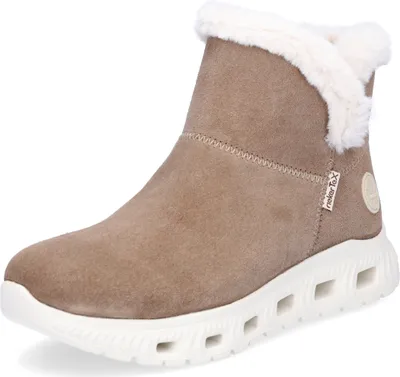 Produktbild von Rieker Damen Stiefelette trendy Laufsohle Leder Warmfutter Boot M6050, Größe:42 EU, Farbe:Beige