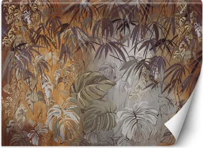 Produktbild von Vlies fototapete Tropische Dschungelblätter gemalt 350x245 cm Feeby Bunt inkl. Kleber einfache Montage