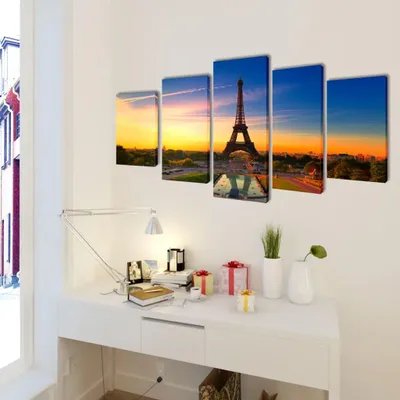 Produktbild von vidaXL Bilder Dekoration Set Eiffelturm 200 x 100 cm