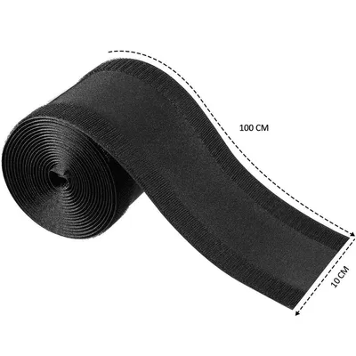 Produktbild von Kabelkanal KabelbinderBoden 100 cm – Kabelmanagement mit Klettverschluss, selbstklebend, flexibel – Schwarz