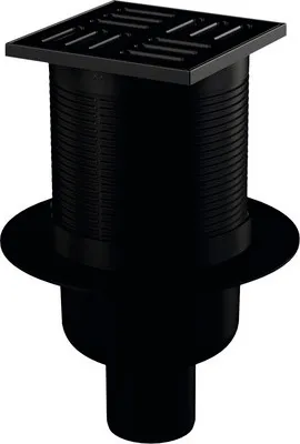 Produktbild von form&style Bodenablauf REDONDA 105 x 105/50 mm senkrecht Abflussleistung 37 l/min Rost schwarz matt