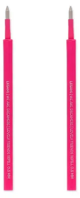 Image de Legami stylo gel 2 cartouches de rechange - LOVELY FRIENDS REFILL SET - PINK
