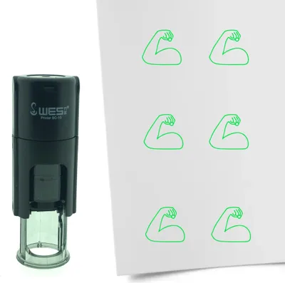 Produktbild von CombiCraft Selbstfärbender Stempel 'Bizeps' in der Farbe Grün, Ø10mm
