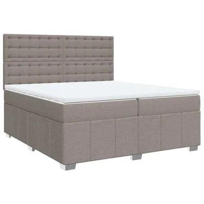 Imagen del producto de Cama con somier y colchón vidaXL, color taupe, 200x200 cm, tapizada en tela