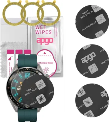 Produktbild von apgo 3 Stück Schutzglas, Matt, kompatibel mit Huawei Watch GT Active Smartwatch, Hybrid 8H, Ersatz für Hartglas, Displayschutzglas, Bildschirmschutz, Displayschutz, kratzfest