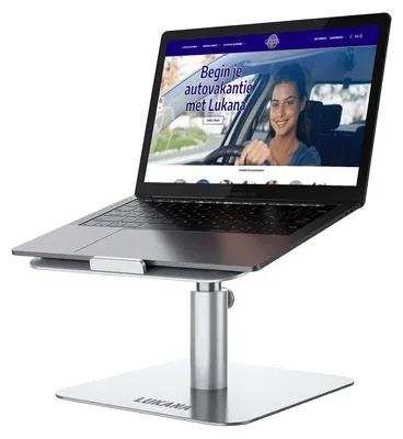 Image de Support pour ordinateur portable Lukana, en aluminium, avec réglage de la hauteur et rotation à 360 degrés