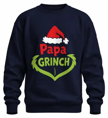 Obrázek produktu pro Táta Grinch Vánoce Vtipný vánoční dárek Otec Dárek Uni mikina Pulovr, Navy, XXL