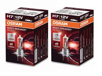 Produktbild von 2 Stück OSRAM NIGHT BREAKER SILVER +100% Lampen Birnen für Scheinwerfer / Fassung H7