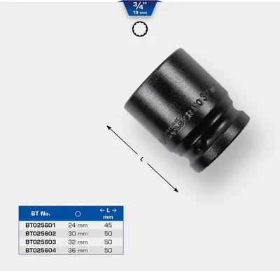 Produktbild von Brilliant Tools 3/4" Kraft-Stecknuss Zwölfkant, kurz