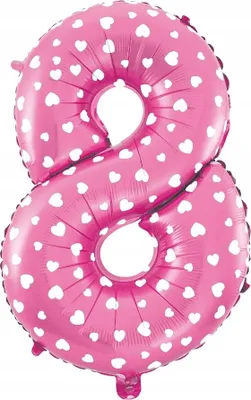Image de Ballon en aluminium « 8 », rose, 40 cm