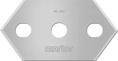 Immagine prodotto di MARTOR 10 x LAMA APPIUNTITA, lame di ricambio per scalpelli, 22,4 mm, affilate, in dispenser, riutilizzabili su 4 lati, NR. 692