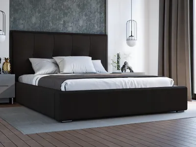 Obrázek produktu pro GrainGold Čalouněná postel Valencia 200x200 cm - Postel 200x200, Čalouněná postel s roštem a postelovým boxem - černá (Magic Velvet 2219)